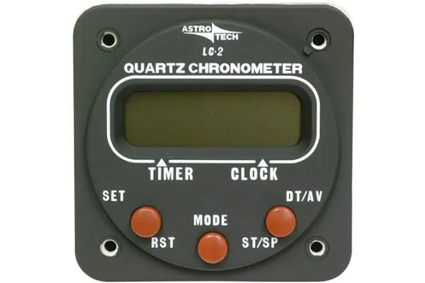 2 1/4″ Panel Mount Chronometer, Aircraft powered, 14V/28V Internal Lighting