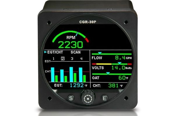 CGR-30P-4-P Primary Engine Monitor, 4-Cyl Premium w/RPM, EGT/CHT & 10 Functions
