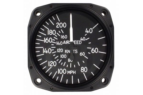 Airspeed Indicator, 3 1/8″ 40-200 mph/ 35-170 knots, TSO