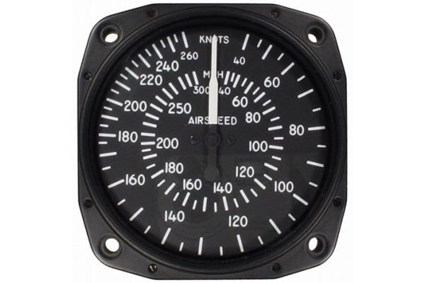 Airspeed Indicator, 3 1/8″ 40-300 mph/ 40-260 knots, TSO