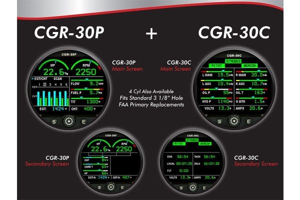 CGR-30P & CGR-30C Primary 6-Cylinder Engine Monitor Combo