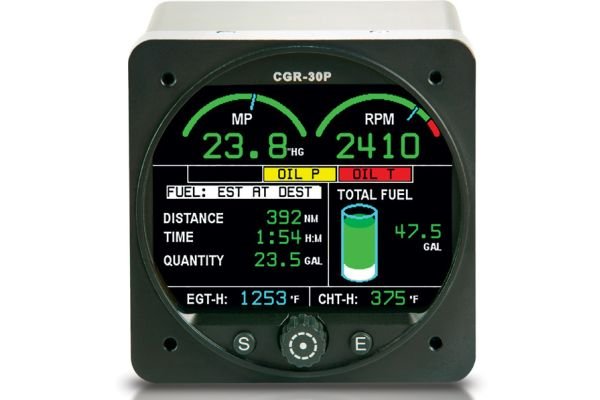 CGR-30P-6-P Primary Engine Monitor, 6-Cyl Premium w/RPM, EGT/CHT & 10 Functions
