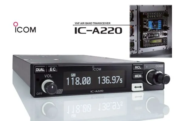 Icom IC-A220 VHF COM Panel Mount Air Band Transceiver, Non-TSO
