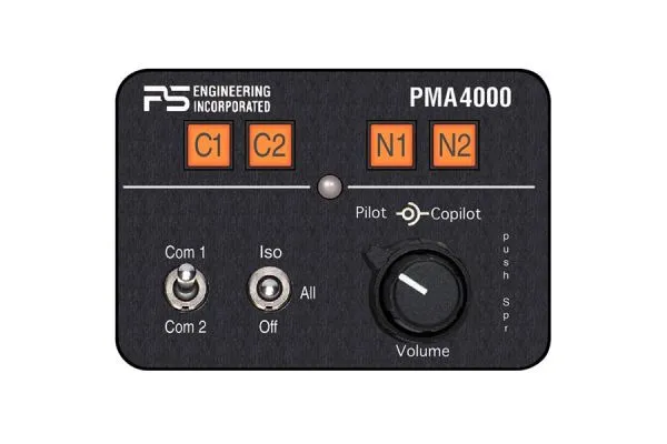PMA4000 Audio Selector Panel, with 4-place ItelliVox Intercom, TSO