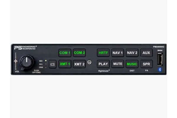 PMA8000G Audio Panel, with 6-place IntelliVox Intercom & Flightmate, TSO