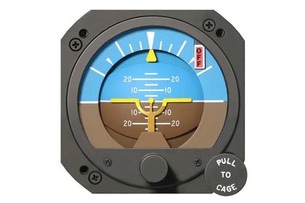 Movable Pointer 12-30 volt Unlit Electric TSO Horizon Gyro with Yellow A/P & Pointer