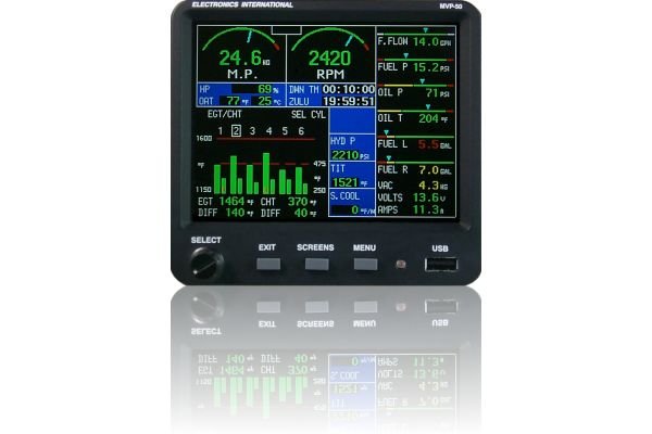Electronics International MVP-50 Glass Panel Engine Monitor for 4 cylinder, Experimental