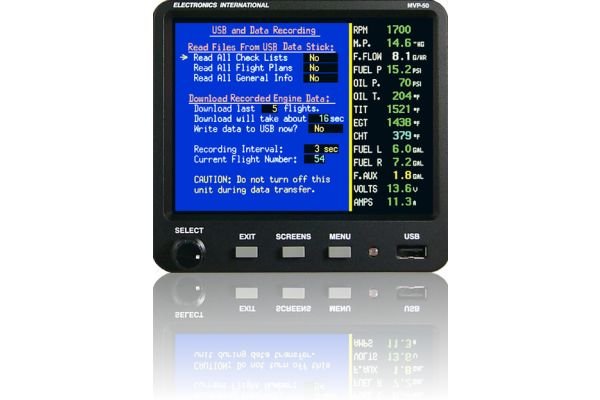 Electronics International MVP-50 Glass Panel Engine Monitor for 4 cylinder, Experimental
