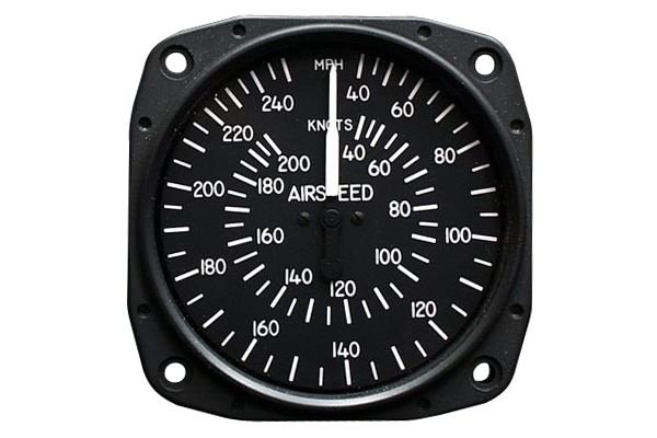Airspeed Indicator, 3 1/8″ 40-250 mph/ 40-200 knots, TSO