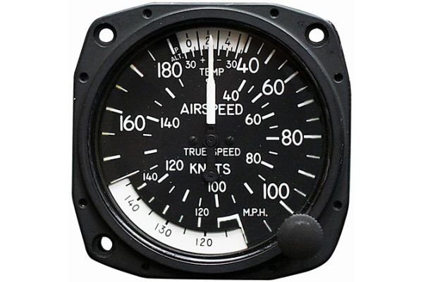 True Airspeed Indicator, 3 1/8″ 0-180 mph/ 155 knots, TSO